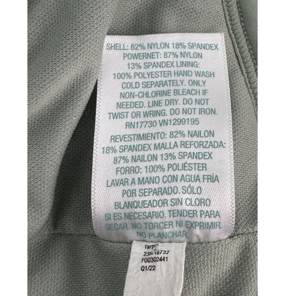 Kona Sol Swimsuit Womens 16 Onepiece Olive Green‎ Ruched Sides V neck Low Back